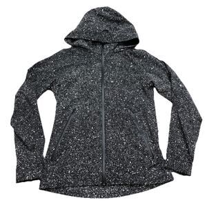 Lululemon Here To Move Jacket Sz 4 Luminesce Splatter White Black Hoodie LW4AMYS